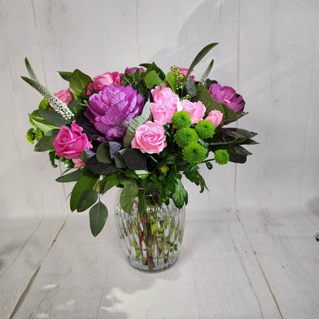 Valentine's Vase Flower Arrangement