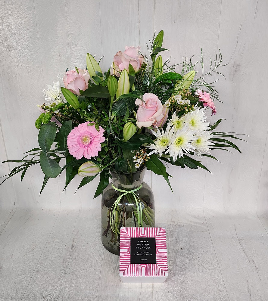 Mothers Day Vase Gift Set Flower Arrangement