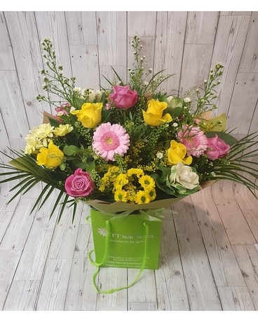 Local Florist Choice / Pink and Yellow Flower Arrangement