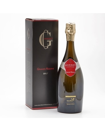 Gosset Brut Champagne Grande Reserve Flower Arrangement