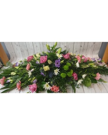 Florist Choice Coffin Spray Pink & Cream Flower Arrangement