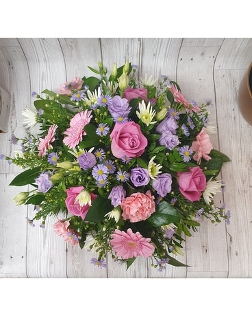 Loose Posy Pink and Lilac Flower Arrangement