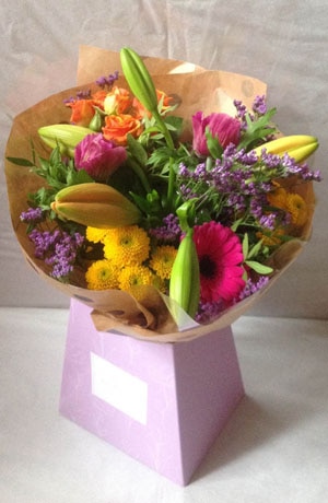 Vibrant Gift Box Flower Arrangement