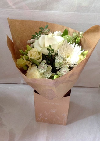 Neutral Gift Box Flower Arrangement