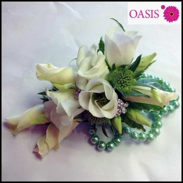 Lisianthus and Rose Petals Corsage Flower Arrangement