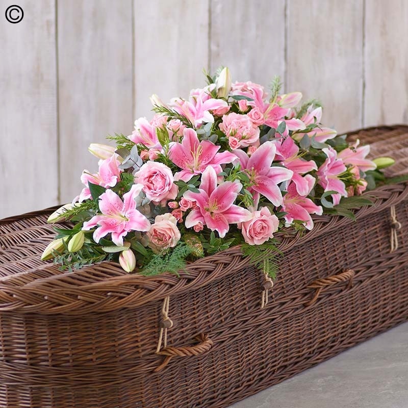 Lily and Rose Casket Spray Funeral Casket Spray Flowers