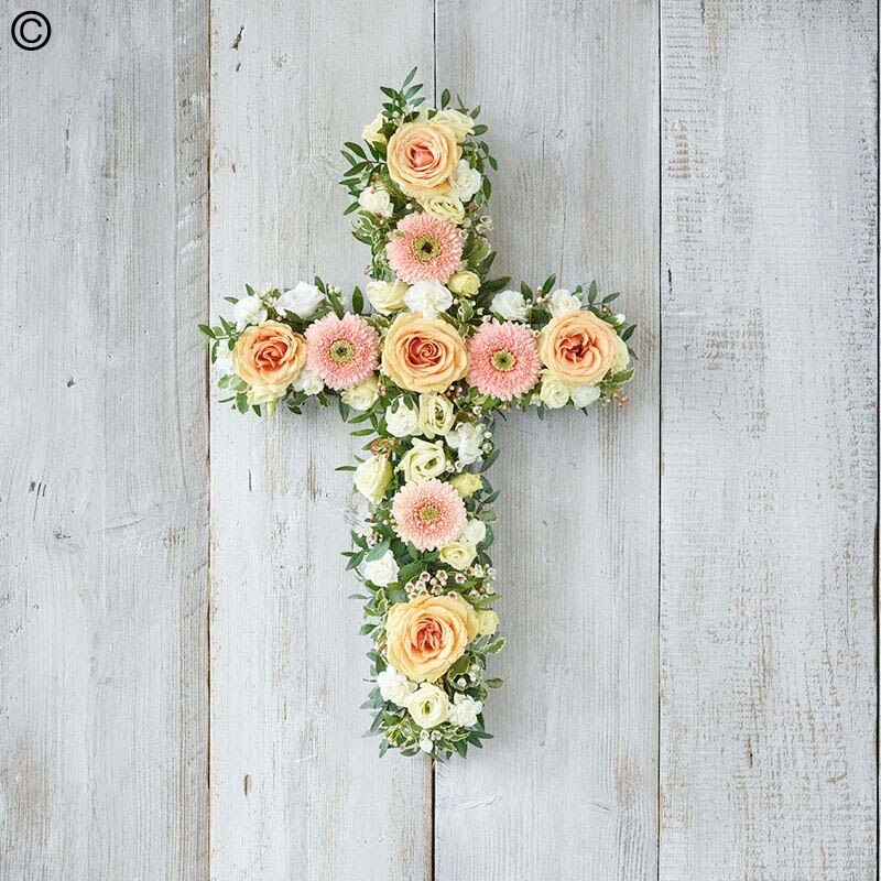 Pastel Cross Flower Arrangement