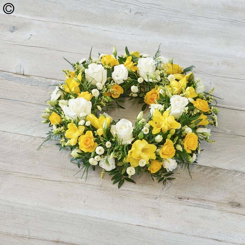 Scented Yellow Wreath Flower Arrangement