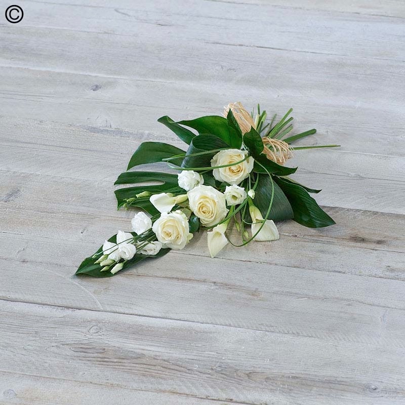 White Rose and Calla Lily Sheaf Flower Arrangement