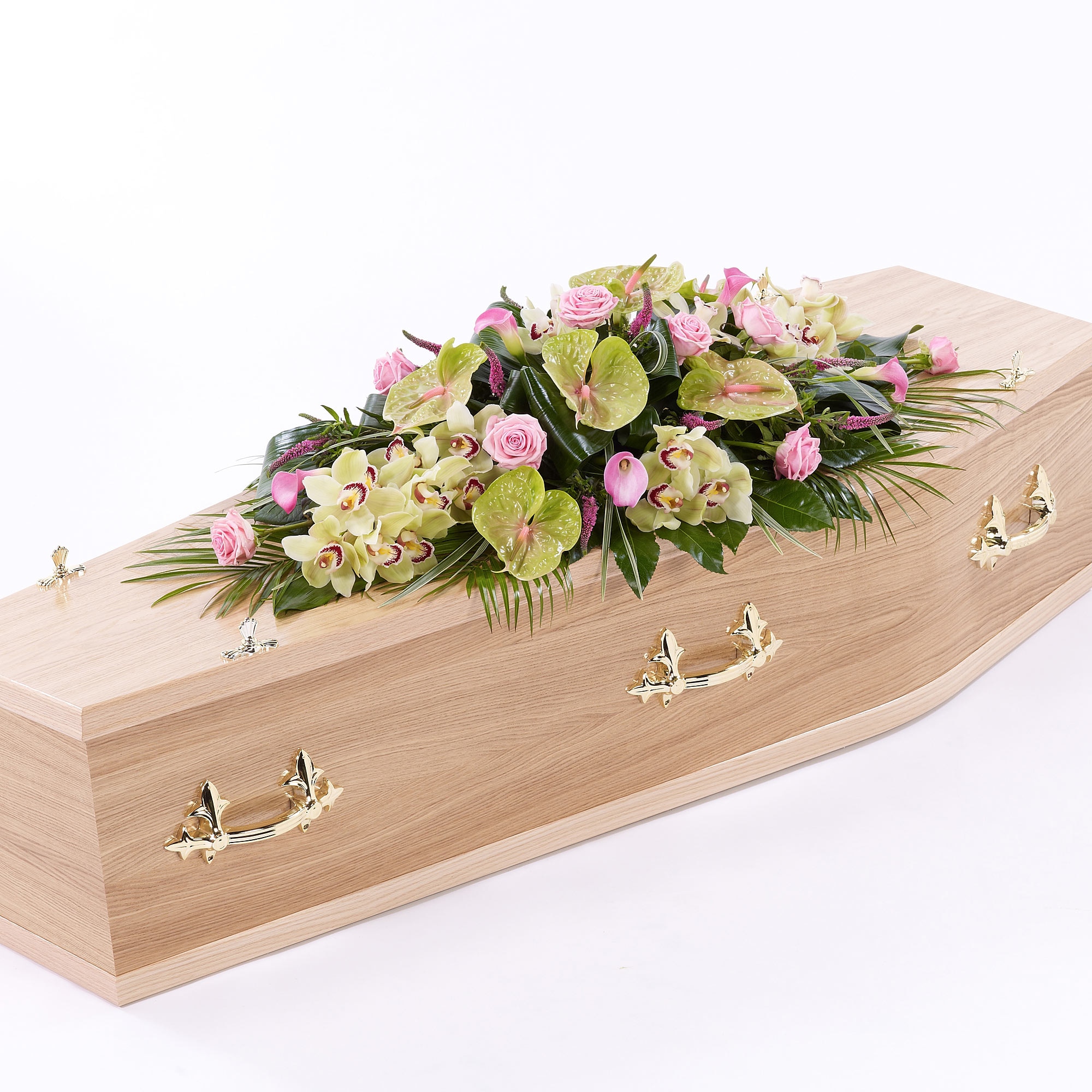 Rose, Orchid and Calla Lily Casket spray Funeral Casket Spray Flowers