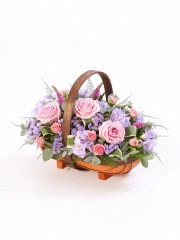 Mixed Basket - Pink and Lilac Funeral Arrangement