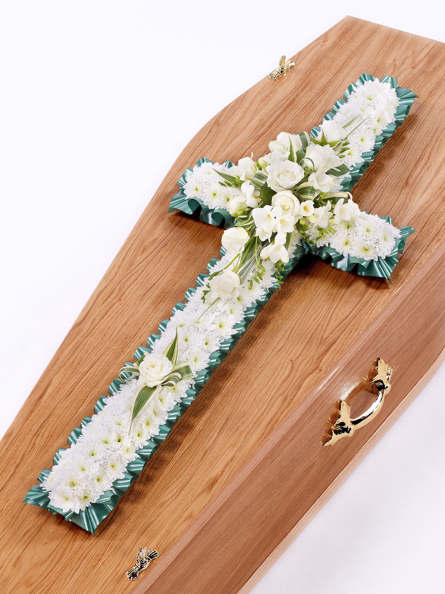 Classic Cross - White Funeral Arrangement