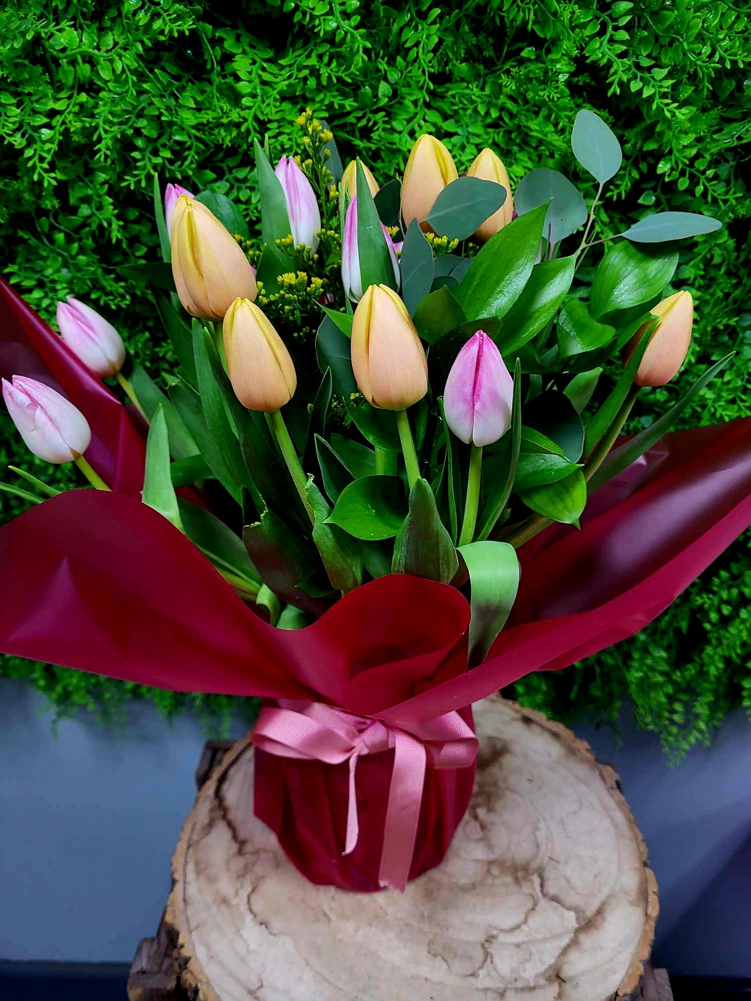 Mothers Day Tulip vase Flower Arrangement