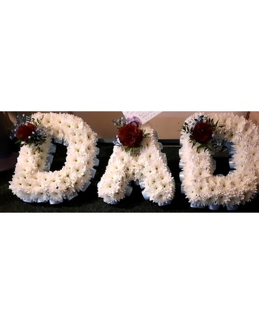 Dad Funeral Letters Flower Arrangement