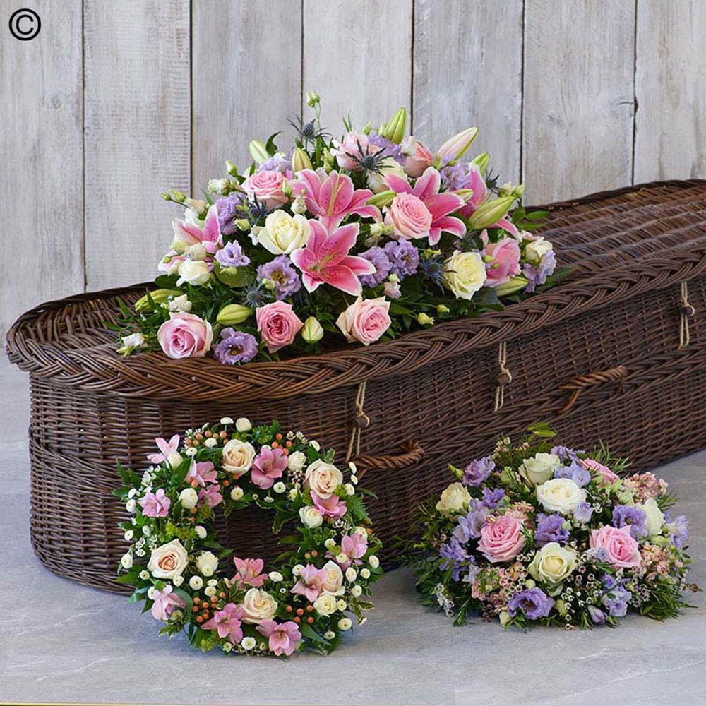 The Pastel Collection of Three Tributes Flower Arrangement
