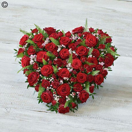 Red Rose Heart Flower Arrangement