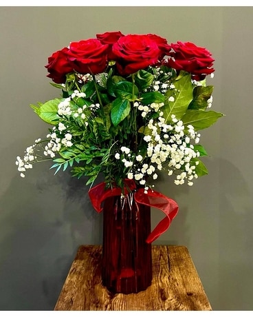 Valentine Rose Vase Flowers