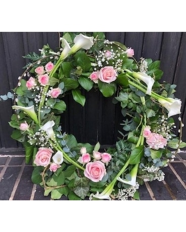 Calla Lily and Rose Wreath Wreath