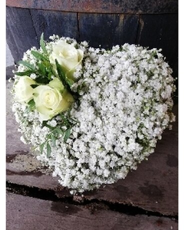 White Heart Flower Arrangement