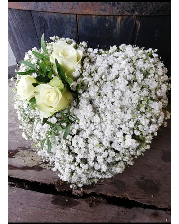 White Heart Flower Arrangement