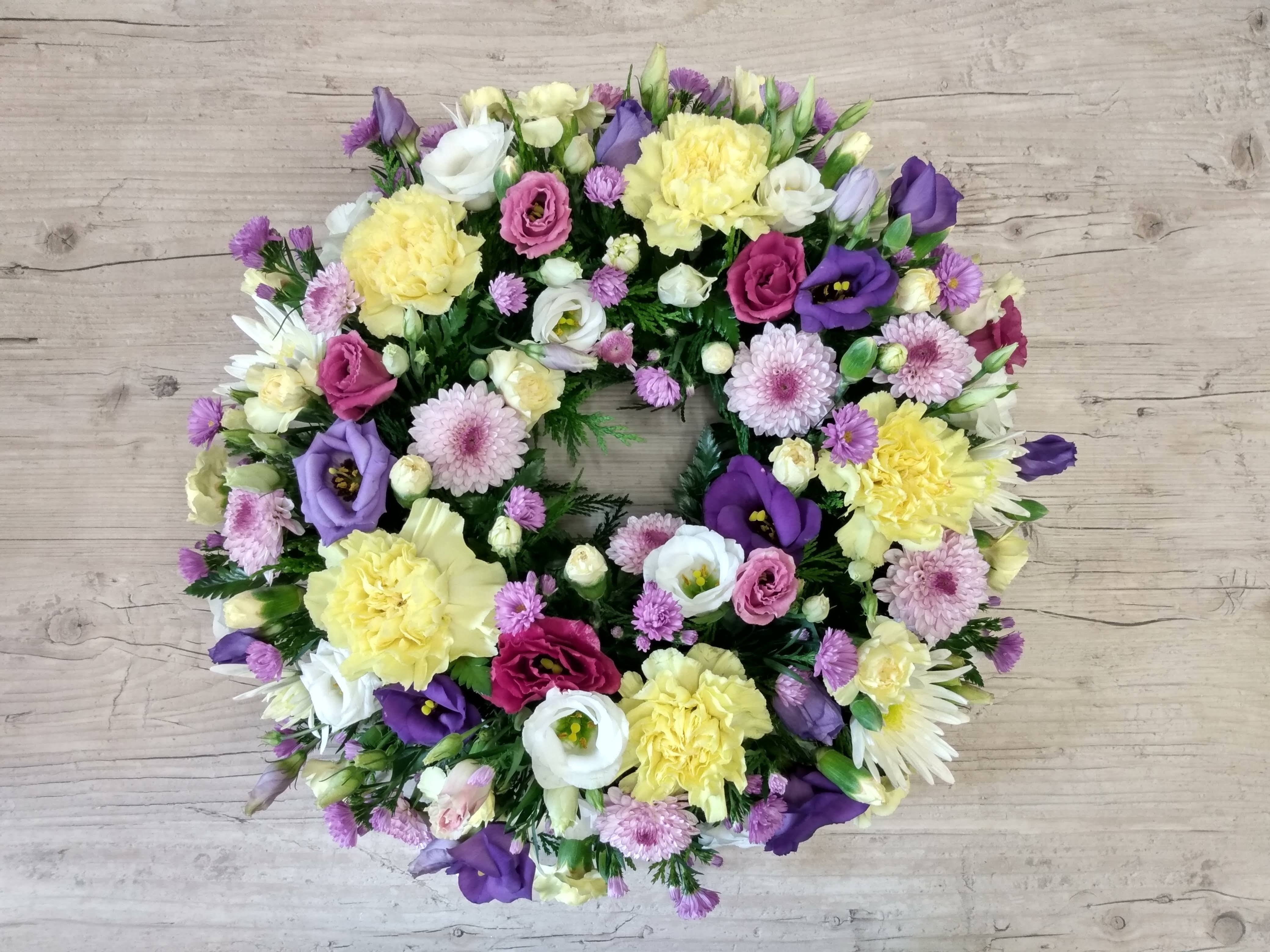Florist Choice Wreath Bright Funeral Arrangement