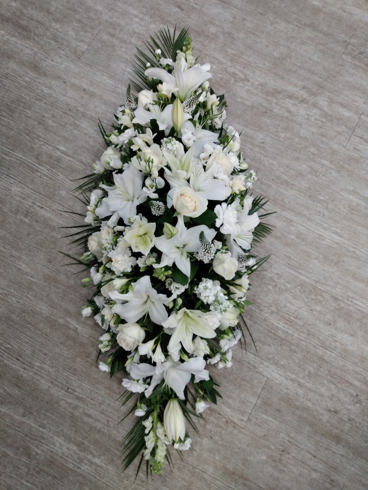 Florist Choice Casket Spray White Funeral Casket Spray Flowers