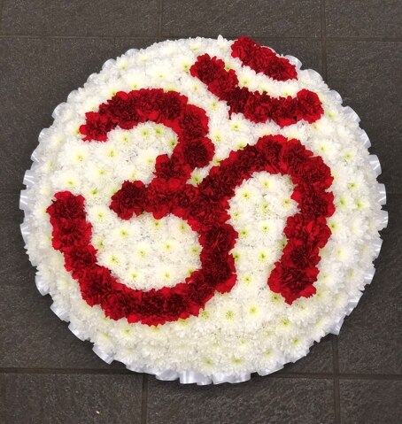 OM Symbol Tribute Funeral Arrangement