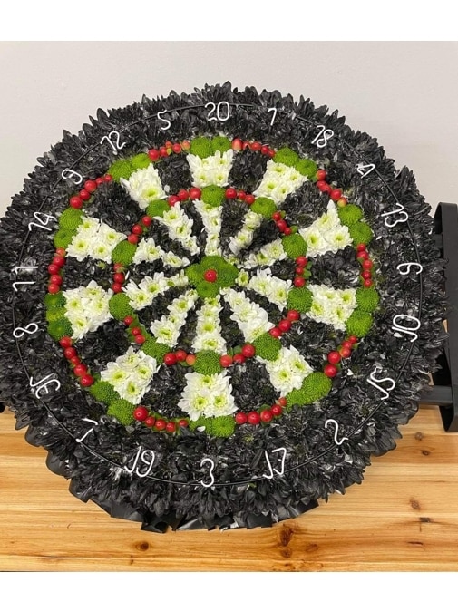 Dartboard Funeral Arrangement