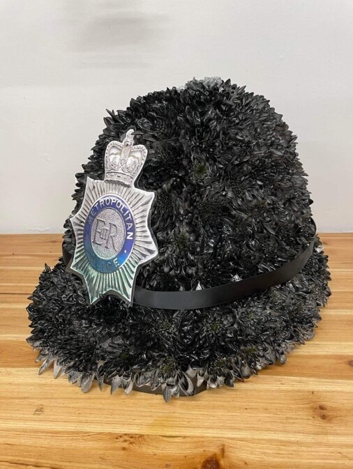 Policeman's Helmet Funeral Arrangement