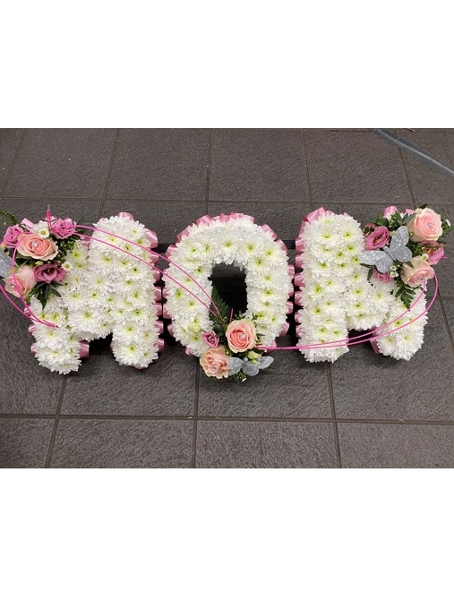 Pink Butterfly MOM Tribute Funeral Arrangement
