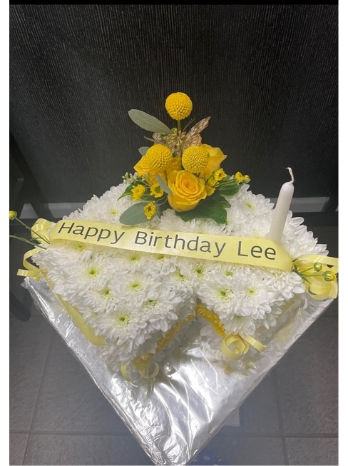 Birthday Cake Flower Arrangement