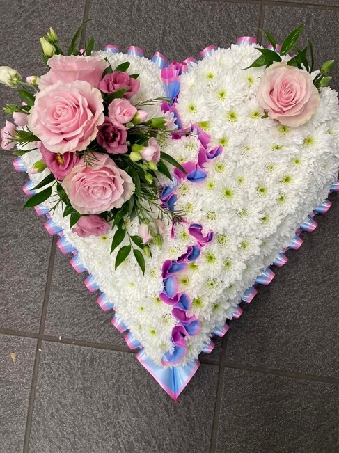 Classic Pink Heart Flower Arrangement