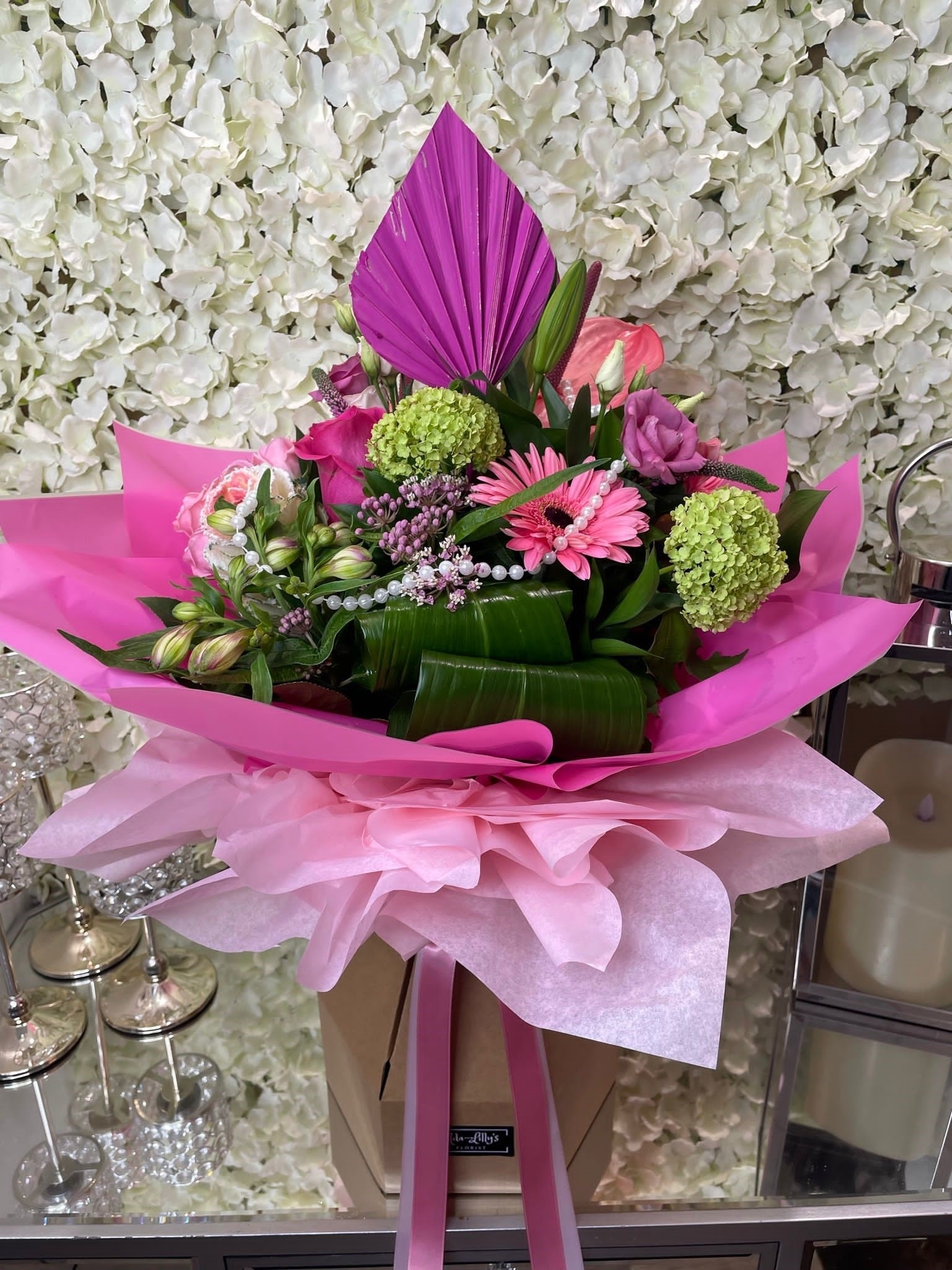Ada Lilly's Exquisite Hand Tied Bouquet Flower Arrangement